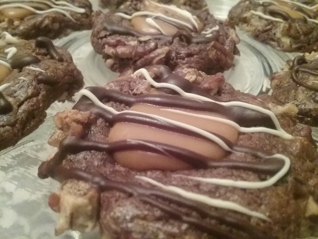 Our guests enjoyed Christmas turtle cookies with a caramel center